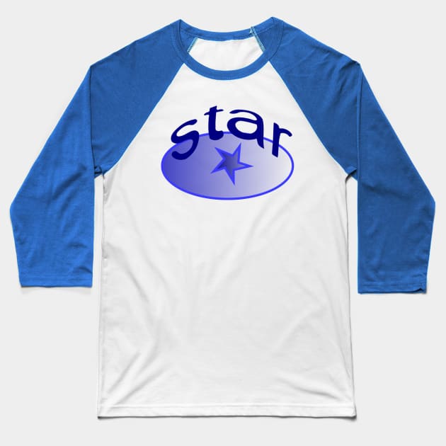 Blue Star Baseball T-Shirt by andersonartstudio